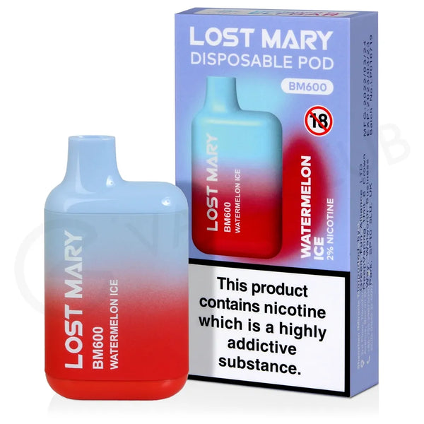 Watermelon Ice Lost Mary 600 Puffs Disposable Vape - SMOKEPOPS